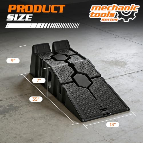 MoNiBloom Car Ramps Set of 2, Heavy-Duty 2.5 Ton (5000 lb)