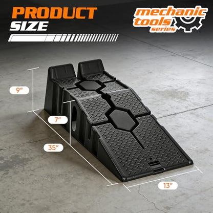 MoNiBloom Car Ramps Set of 2, Heavy-Duty 2.5 Ton (5000 lb)