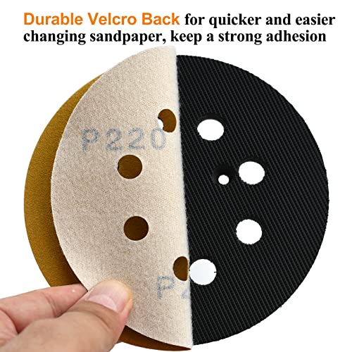 5-Inch 8-Hole Hook & Loop Sanding Discs 60-400 Mixed Grits, 105-Pack