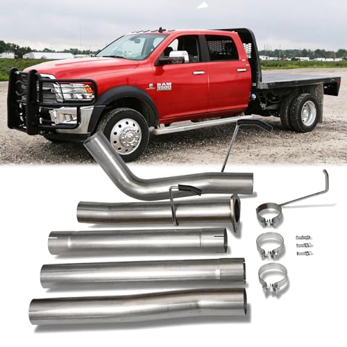 Stainless Steel Exhaust Pipes for Dodge 2013-2026 RAM 3500 4500 5500 CHASSIS CAB CUMMINS 6.7L 4" Powerstroke Diesel - size: for 2013-2026 Ram 3500 4500 5500