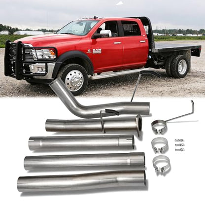 Stainless Steel Exhaust Pipes for Dodge 2013-2026 RAM 3500 4500 5500 CHASSIS CAB CUMMINS 6.7L 4" Powerstroke Diesel - size: for 2013-2026 Ram 3500 4500 5500