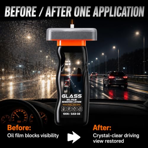 Oil Film Remover for Car Windshield, Automotive Glass Cleaner for Windows