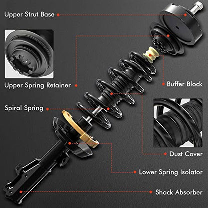 A-Premium Front Struts with Coil Spring Compatible with Nissan - style: Front Side
