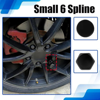 Small 6 Spline Lug Nut Socket, Wheel Lock Key Replacement for Six-Spline Wheel Lock Lug Nuts, Wheel Lock Removal Tool for 19 mm(3/4 Inch)&21 mm(13/16 Inch) Hex Socket Wrench (Small 6 Spline) - color: 6 Spline