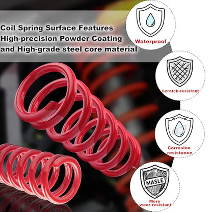 2" Front Drop Coil Spring Lowering Kit for 1999-2007 Chevy Silverado/GMC Sierra 1500 (2WD V8 Only),Drop Coils Spring Kit-Red - color: Red, size: 99-07 1500 2"Drop