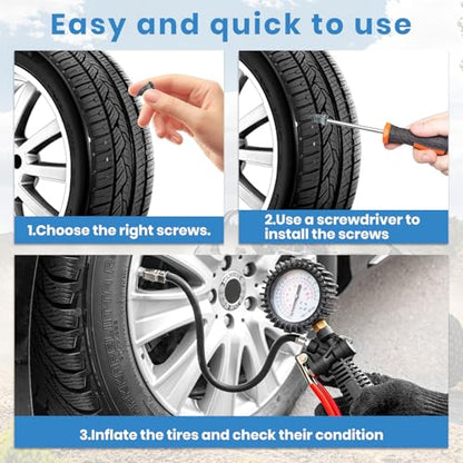 300 PCS Tire Repair Rubber Nail, 2 Size Vacuum Tire Plugs Kit - size: 300PCS