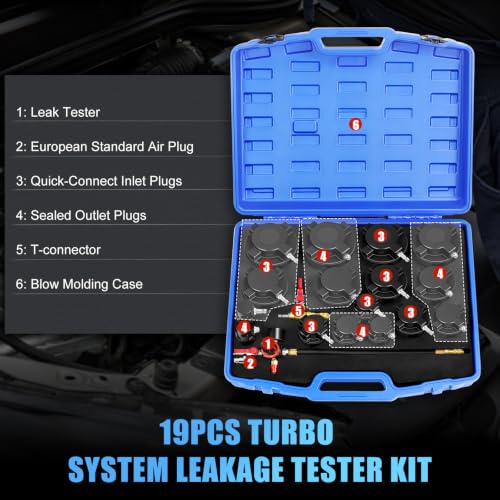 JIFETOR Turbo Boost System Leak Tester 19PC Kit to Turbocharger Intercooler