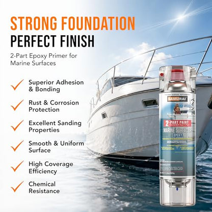 SAMURAI 2-Part Epoxy Spray Primer - Marine Surfacer Primer White - color: Primer White