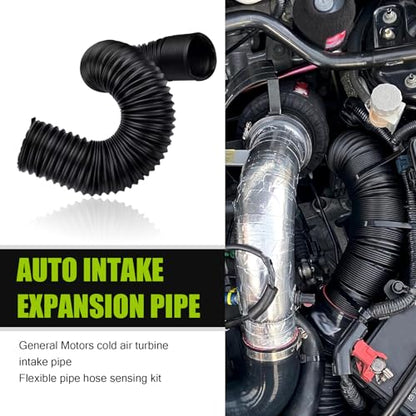 1 PC Car Inlet Cold Air Intake Hose, Flexible Vehicle Feed Pipe Replacement, Universal Stretchable Waterproof Durable Automotive Tube Accessories for Truck SUV Car (Black #76MM)
