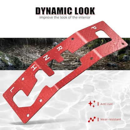 NICECNC Shift Shifter Gate Plate Panel with Gear Letter Red - color: red