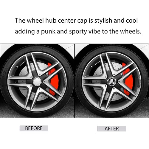 4 pcs Car Wheel Center Hub Cap Cover,Skull Car Wheel Hub Center Cap - color: #3
