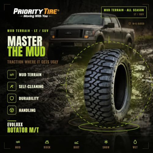 Evoluxx Rotator M/T LT285/55R20 Mud Terrain 122/119Q E (10 Ply) Tire