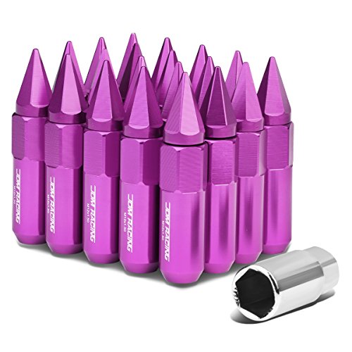 Auto Dynasty M12 x 1.5 Open/Closed End Design 20-Piece Aluminum Alloy Wheel Lug Nuts +1 X Deep Drive Extension (Purple) - color: Purple