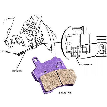 ECCPP Brake Pads for FLHTCU Ultra Classic Electra Glide 2008-2022 - color: Carbon Fiber Material