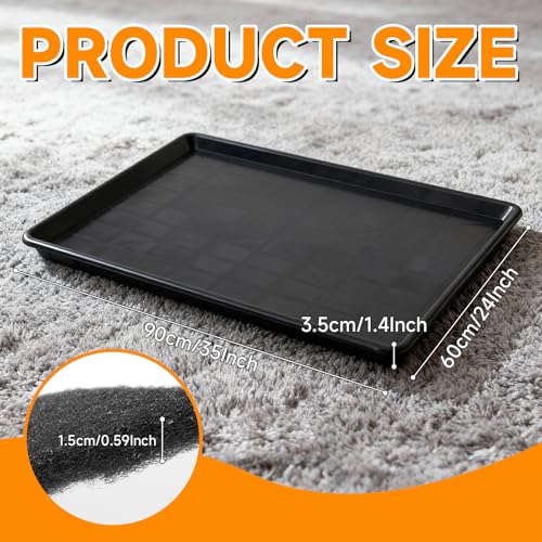 Oil Drain Pan,35" x 24" Large Oil Drip Tray for Under Car with No Splatter Pad, Leak-Proof Garage to Keep Floor Clean, Reusable Automotive Fluid Change Tray (2 PCS) - size: 2 PCS