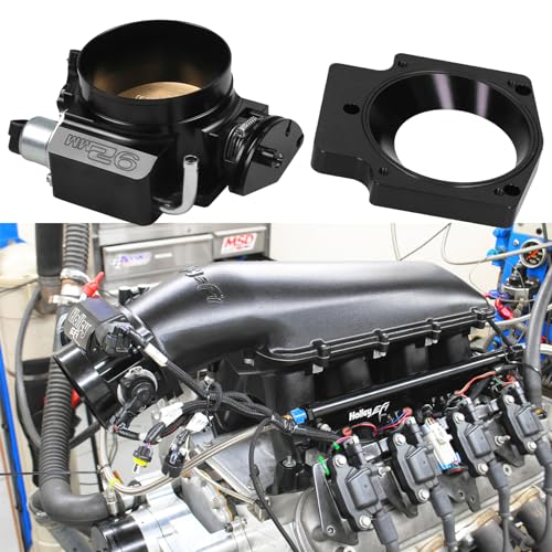 92MM Throttle Body with TPS IAC Sensor and Throttle Body Spacer Adapter Fits for Chevy GM Gen III LSX LS LS1 LS2 LS7 Engine Black - size: 92MM Black with TPS & Spcaers