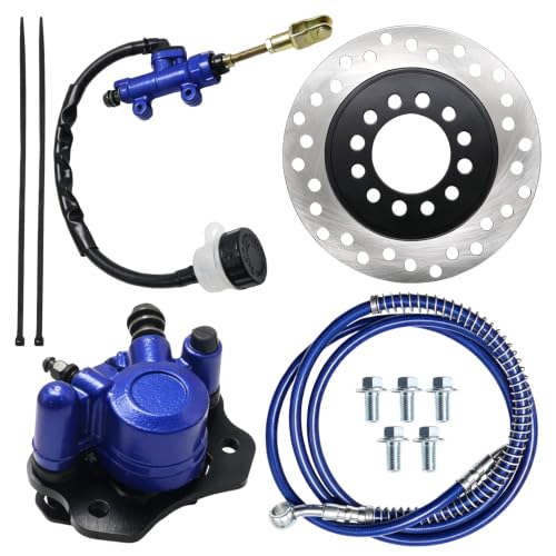 Blue Rear Hydraulic Brake Assembly Caliper Master Cylinder Kit - color: blue