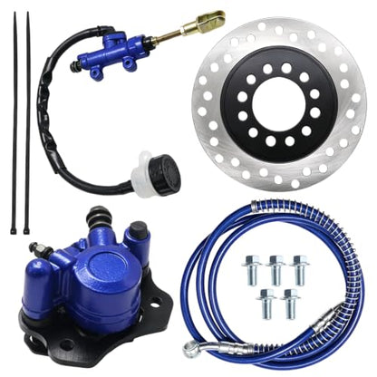 Blue Rear Hydraulic Brake Assembly Caliper Master Cylinder Kit - color: blue