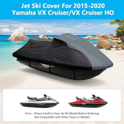 Jet Ski Cover for Yamaha VX Cruiser/VX Cruiser HO 2015-2020 Waterproof 600D - size: For Yamaha VX Cruiser/VX Cruiser HO 2015-2020