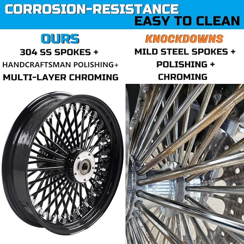 FatFlex 16" Rear Wheel Black Fat Spokes 3.5" Rim - color: 16" x 3.5" Black+Black+Black