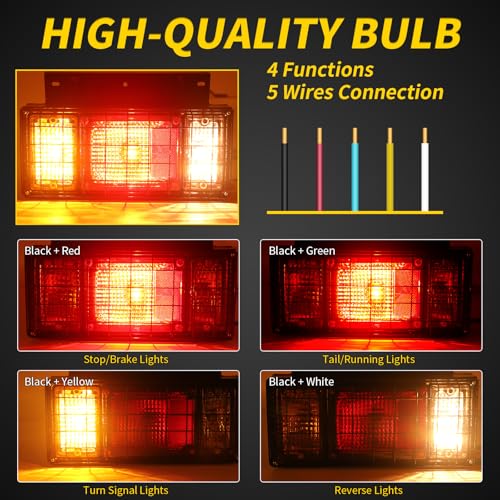 Tail Light Bar Kit with Iron Net Protection for Isuzu With Bulbs - color: Tail Lights-G