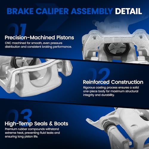 Rear Brake Caliper Assembly for Mini Cooper 2007-2015 1.6L L4 GAS - size: Rear [19B3318 & 19B3319]
