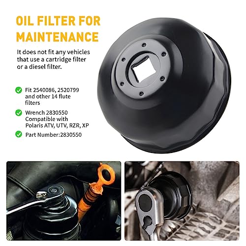 Three T Oil Filter Wrench, Oil Filter Tool For Polaris All Vehicles