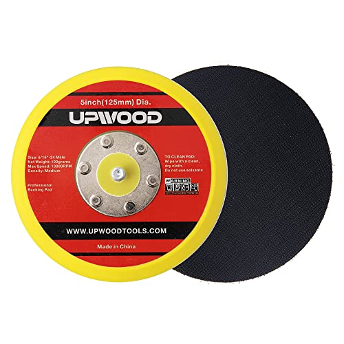 2-Pack 5" Hook and Loop Backing Pad for Air Sander and Polisher, 5/16"-24 Thread, 13,000 RPM DA Sanding Pad - color: Hook and Loop, size: 5 inch 5/16"-24 Thread