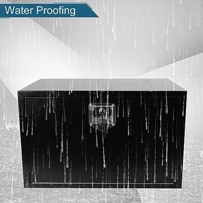 30"X18"X18" Underbody Steel Truck Box Black Heavy Duty Underbody Storage Box Waterproof Truck Tool Box Organizer w/Lock & Keys For RV,Pick up Toolbox - size: 30"x18"x18"
