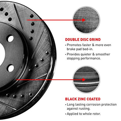 R1 Concepts Front and Rear Brake Rotors Fits 2019-2022 Genesis G70 - size: Front and Rear