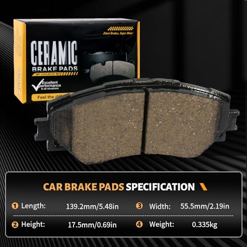 D1210 Front Brake Pads Fit For Toyota RAV4 2006-2008 (2.4L Sport/Limited/Base),Corolla 2019(L,LE,XLE,LE Eco), Pontiac Vibe 2009-2010 1.8L Base, Scion xB 2008-2015, Lexus HS250h 2010-2012 - style: HZ1210