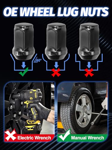 M12x1.5 Lug Nuts 20pcs for Focus - color: Black, size: M12x1.5, style: 1.38IN,20PCS