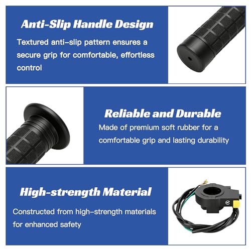 YOXUFA 2 Stroke Twist Throttle Handle Grip Throttle Cable 50" Replacement for Motorized Bike 80cc 49cc 100cc 50cc Engine Bicycle Parts with 7/8" 22mm Handlebar Kit - size: 50" Cable