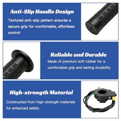 YOXUFA 2 Stroke Twist Throttle Handle Grip Throttle Cable 50" Replacement for Motorized Bike 80cc 49cc 100cc 50cc Engine Bicycle Parts with 7/8" 22mm Handlebar Kit - size: 50" Cable