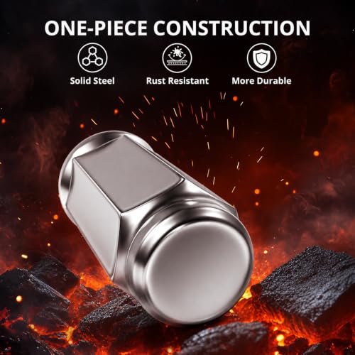 EVIL ENERGY M14x1.5 Chrome Wheel Lug Nuts Set 32 PCS for Chevy Silverado Ram GMC Sierra 2500 3500, Ford F250 F350, 3/4" 19mm Hex Closed End Bulge Acorn Cold-Forged Carbon Steel
