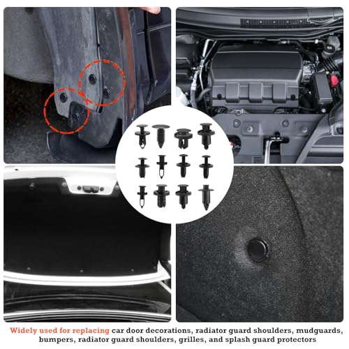 Car Retainer Clips & Fasteners Kit – 32 Universal Sizes Nylon Bumper, Fender Rivets, Door Panel Clips, and Plastic Rivets with 10 Cable Ties and Removal Tool for Toyota, Ford (1240pcs) - style: 1240pcs