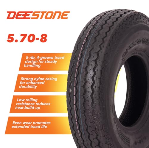 Deestone D901 Rib Highway Trailer, 5.70-8, 2 Tires, 8 Ply, Keychain - size: 5.70-8 8-Ply