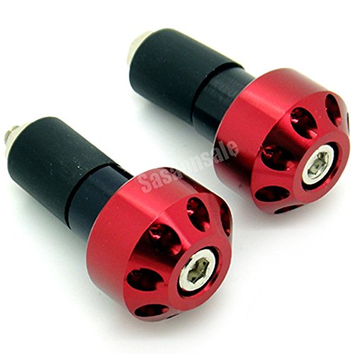 [GT-Speed] Compatible/Replacement for Motorcycle Bar Ends 7/8" Handlebar Grips Plug, Fits Honda Kawasaki Suzuki Yamaha BMW KTM Ducati Triumph (Read Product Description for Model & Year Specification) - color: Red