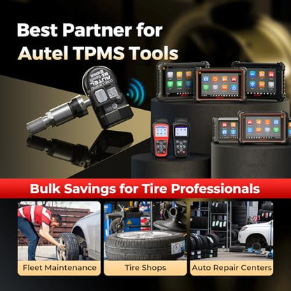 Autel TPMS Sensor MX-Sensor 2 in 1 (Press-in), Programmable TPMS Tire Pressure Sensor 315MHz+433MHz, 100% Clone-able, Same as OE-sensors (Metal Valve Set of 4)