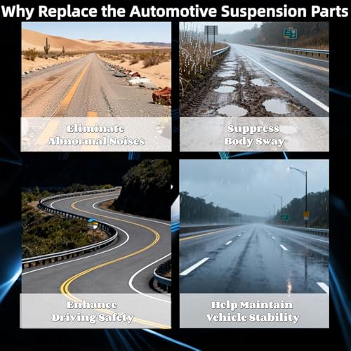 MOAR 5.91-7.87' M12 Adjustable Front Suspension Sway Stabilizer Bar End Link Kit 2 PCS Left & Right For Reduced Body Roll 360°Swivel With Length And Angle Maintenance Vehicle X152012 - color: X152012