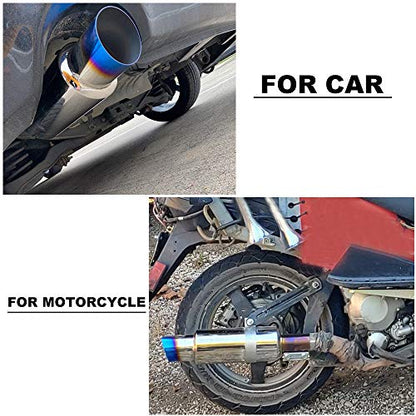 PTNHZ Stainless Steel 2" Inlet 3.5" Outlet Burnt Tip Exhaust Muffler Universal 14.1" Length