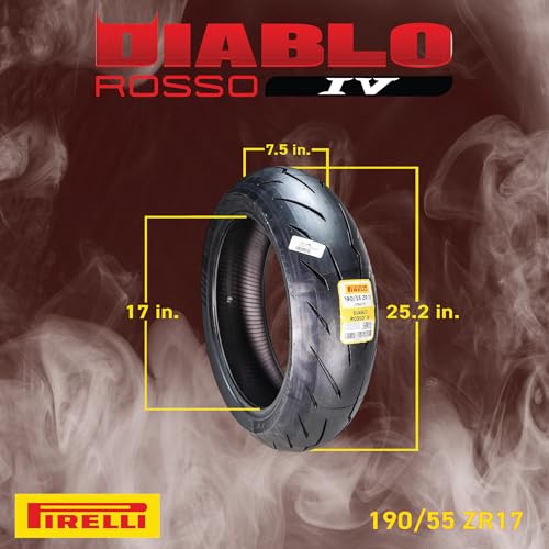 Pirelli Diablo Rosso IV Front & Rear Tire Set 120/70 ZR 17 & 180/60 ZR 17 - size: 120/70 ZR 17 58W; 180/60 ZR 17