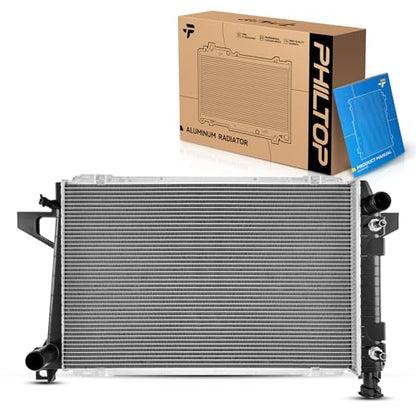 PHILTOP CU1453 Radiator 18-5/16"Core Compatible With 1985-1996 Bronco, F-150, F-250 1997 F-250 HD 1989-1997 F-350 (1 Row Core;w/ 1 in. Thick Core) - size: 85-96 F-150 5.0L/5.8L, 85-96 Bronco 5.0L