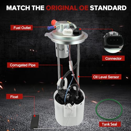 E4123M Electric Fuel Pump Module Assembly Compatible with Chevrolet Silverado 1500 GMC Sierra 1500 2014-2018 4.3L 5.3L 6.2L V6 V8 Replace# 13513407 13582491 SP6714M FG1832