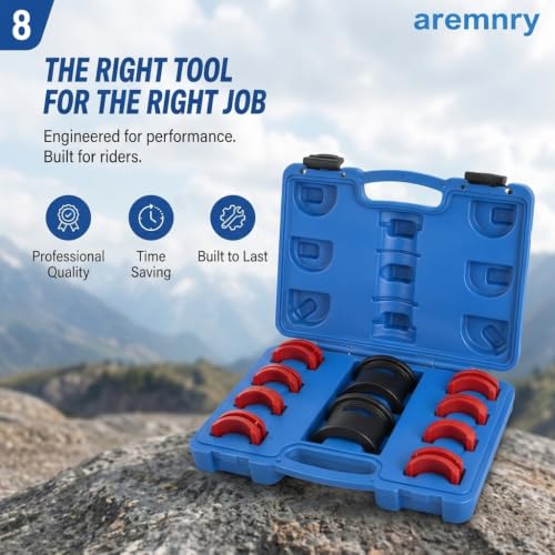Universal Motorcycle Bike Fork Seal Driver Tool Kit 35mm-50mm Adjustable Fork Seal Installer Split Design Driver for Harley Yamaha Honda Dirt Bike 41mm 43mm 46mm 49mm 50mm Fork Tube Seal Tool