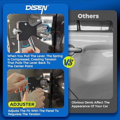 DISEN 155Pcs Paintless Dent Removal Tool Kit Bridge Puller T-Slide Hammer - size: 155 PCS