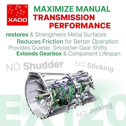 XADO EX120 Manual Transmission Fix - Treatment for Stick Shift Gearboxes, Transfer Cases & Differentials | Friction Modifier Additive - Repairs Sticking, Shudder and Slipping - size: Manual