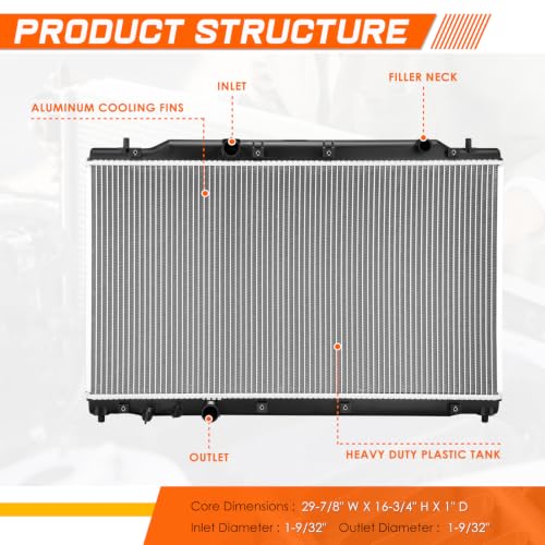 DPI-13946 Aluminum Radiator Compatible with 2023-2026 Honda CR-V 1.5T - color: 23-26 Honda CR-V 1.5T