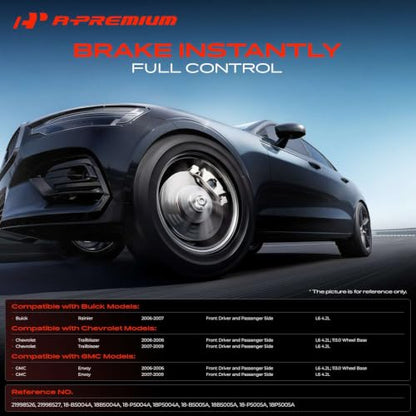 A-Premium Front Left and Right Side Disc Brake Caliper with Bracket - style: Front Driver and Passenger Side
