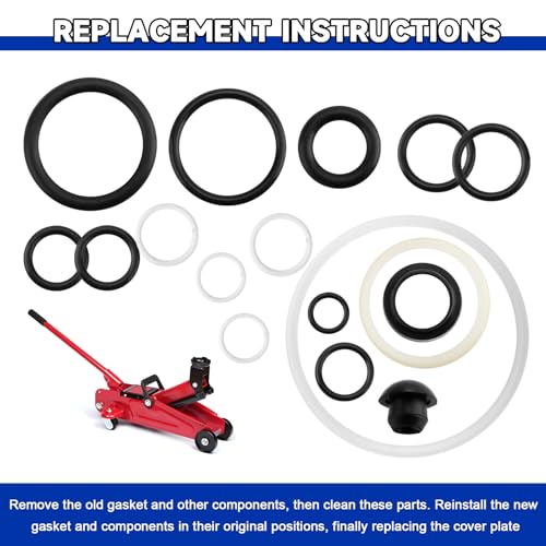 15PCs 3 Ton Floor Jack Seal Kit,Hydraulic Jack Rebuild Kit,3Ton Floor Jacks Repair Set, Seal Replacement Set Includes O-Ring Seal/Oil Plug,Sealing Car Accessories for 3-Ton Hydraulic Jacks